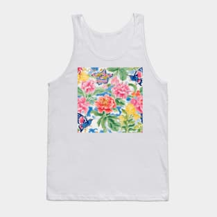 Flowers and hummingbirds chinoiserie Tank Top